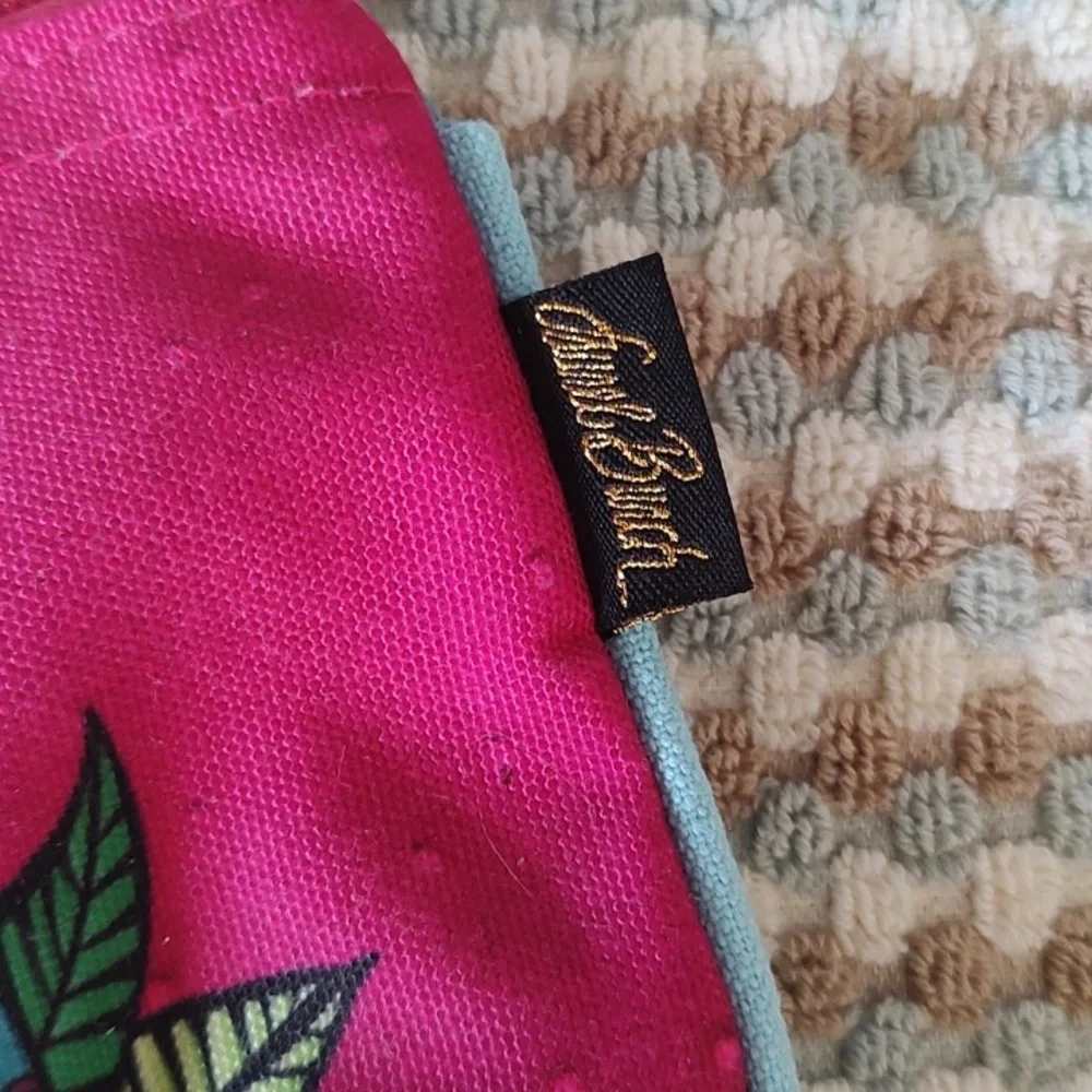 LAUREL BURCH small clutch make up bag in pink and blue.